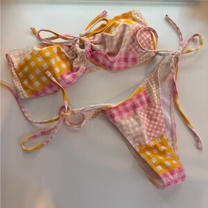 Colorful Gingham Bikini Set